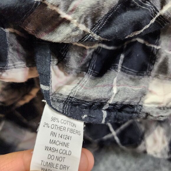 California Tailor Shirt No 2 Womens‎ XS Navy Plaid Long Sleeve Shirt Cotton $198 - Picture 6 of 12